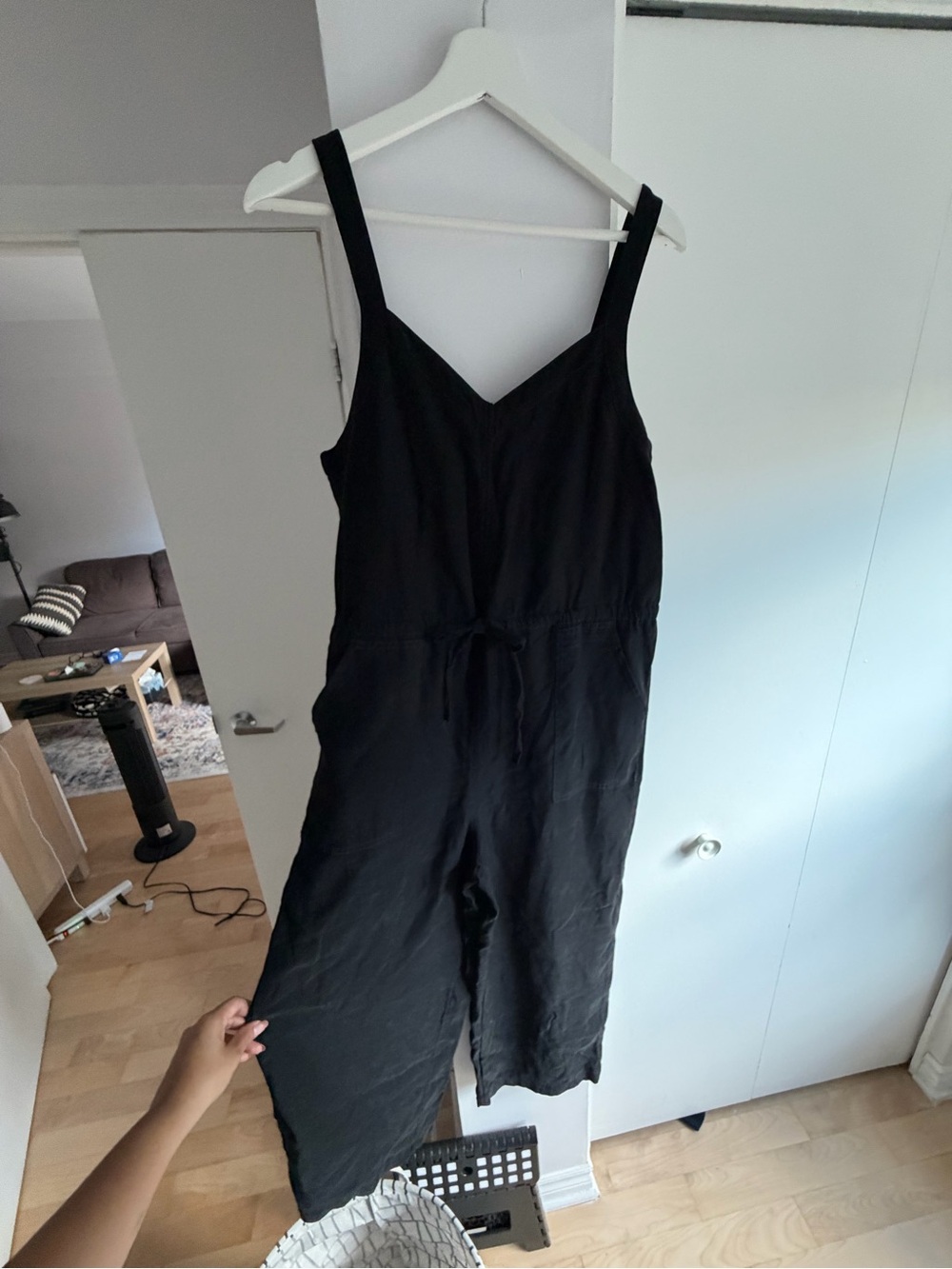 Black wide leg jumpsuit